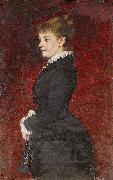 Axel Jungstedt Portrait - Lady in Black Dress china oil painting artist